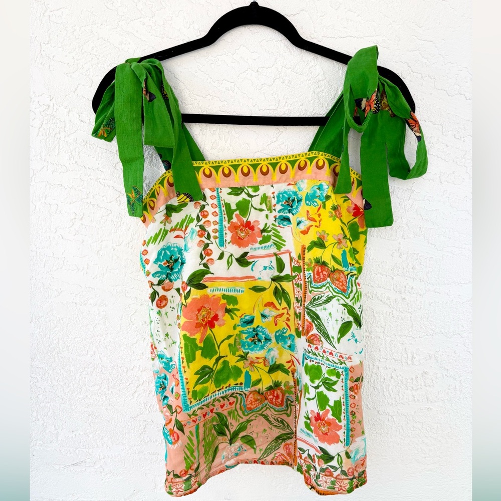 Anna Cate Luna Blouse Cottagecore Floral Fruit Patchwork Tank Top Small - Picture 2 of 8